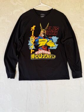 My Hero Academia All Might Black Long Sleeve Graphic Tee